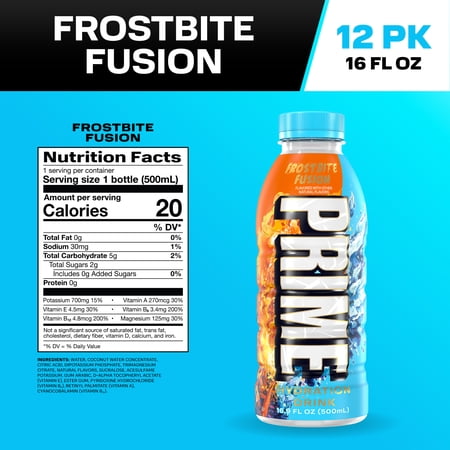 PRIME HYDRATION SPORTS DRINK, FROSTBITE FUSION, 16.9 FL OZ, BOTTLE