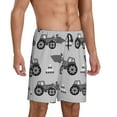 thumbnail image 2 of Sikiie Gray Tractor Mens Pajama Shorts, Lightweight Lounge Pant with Pockets Soft Sleep Pj Shorts for MenX-Large, 2 of 6