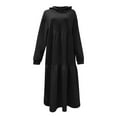 thumbnail image 4 of Sngxgn Women's Pleated Flowy Dresses Casual Midi Ruffle Dress(Black,L), 4 of 5