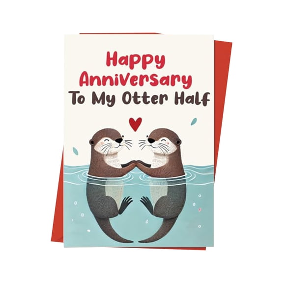Happy Birthday Gifts Cards for Husband Wife Boyfriend Girlfriend, Funny Birthday Card for Men Women Him Her, Cute Otter Gifts