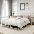 thumbnail image 4 of Tslinn Metal Queen Bed Frame with Headboard and Footboard,White Color,Classic Style, 4 of 4