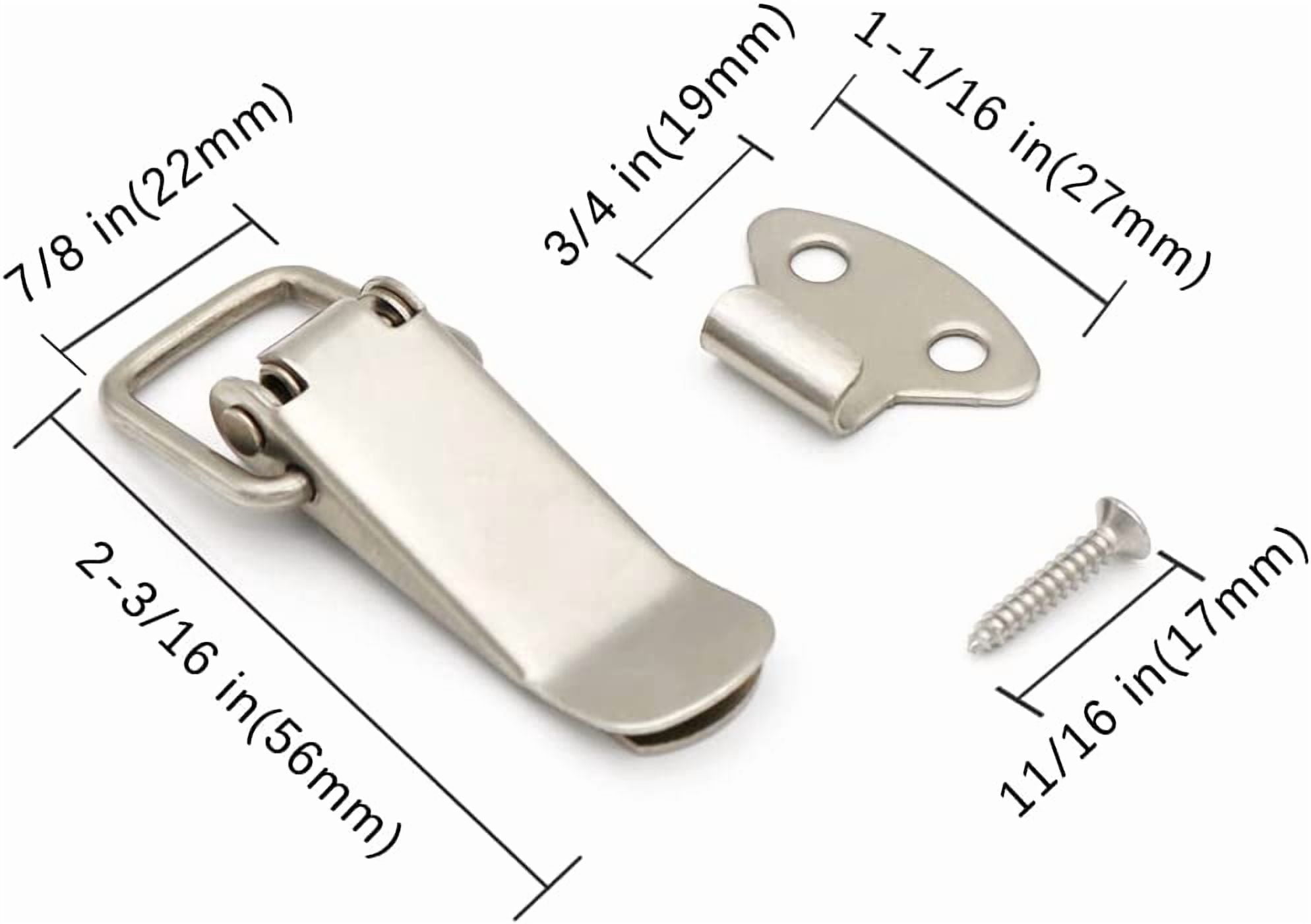 Latch, Stainless Steel Spring Loaded Toggle Latch, Silver Catch Hasp Clamp Clip Lock with High Quality Stainless Steel Screws for Cabinet, Wooden Case, Box, Chest(4 Pack)