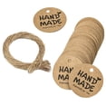 thumbnail image 1 of Rongfmy 100x HANDMADE Especially Paper Tags with String Hanging Ornament Making Hanging Brown, 1 of 9