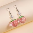 thumbnail image 3 of 3 Pair Cute Peach Pendant Earrings Cartoon Earrings Birthday Holiday Gift, 3 of 4