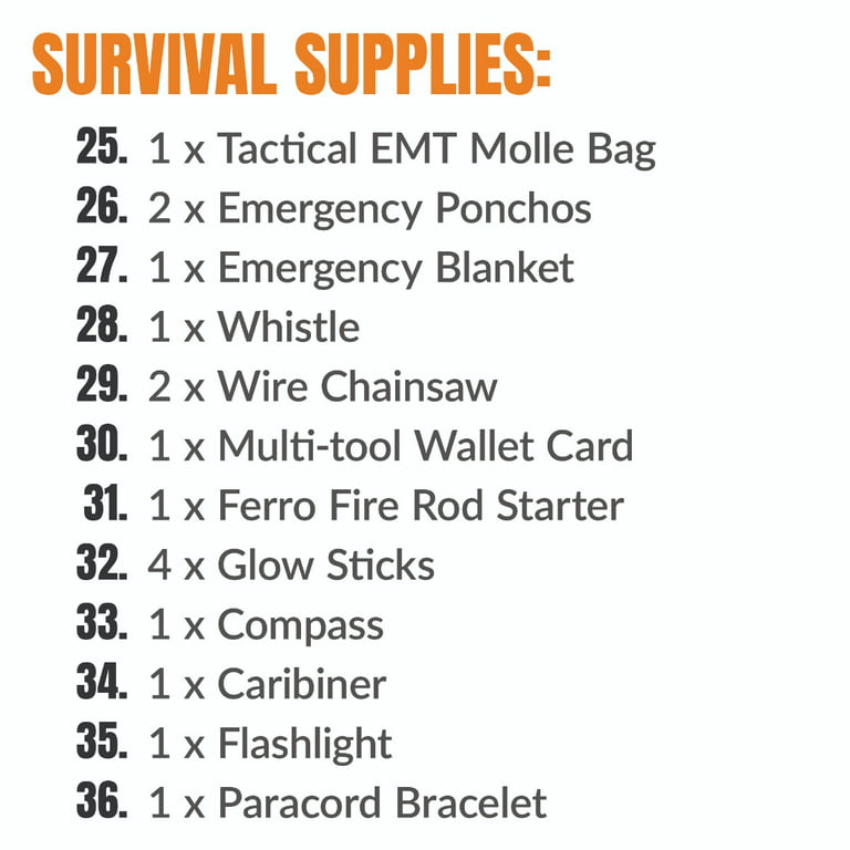 Professional Camping Survival Gear Kit 32 in 1 Tactical First Aid Supplies  Tools for Outdoor Fishing Hiking Hunting Adventures