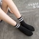 thumbnail image 3 of Calcetines de mujer a media pantorrilla de tela de algodón a rayas para estudiantes, calcetines finos de verano para estudiantes, calcetines de otoño para mujeres, 3 of 6