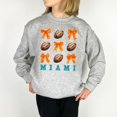 thumbnail image 4 of Girls Miami Football Sweatshirt Orange Bows and Footballs Game Day Pullover Gray Sweatshirt Youth Small, 4 of 4