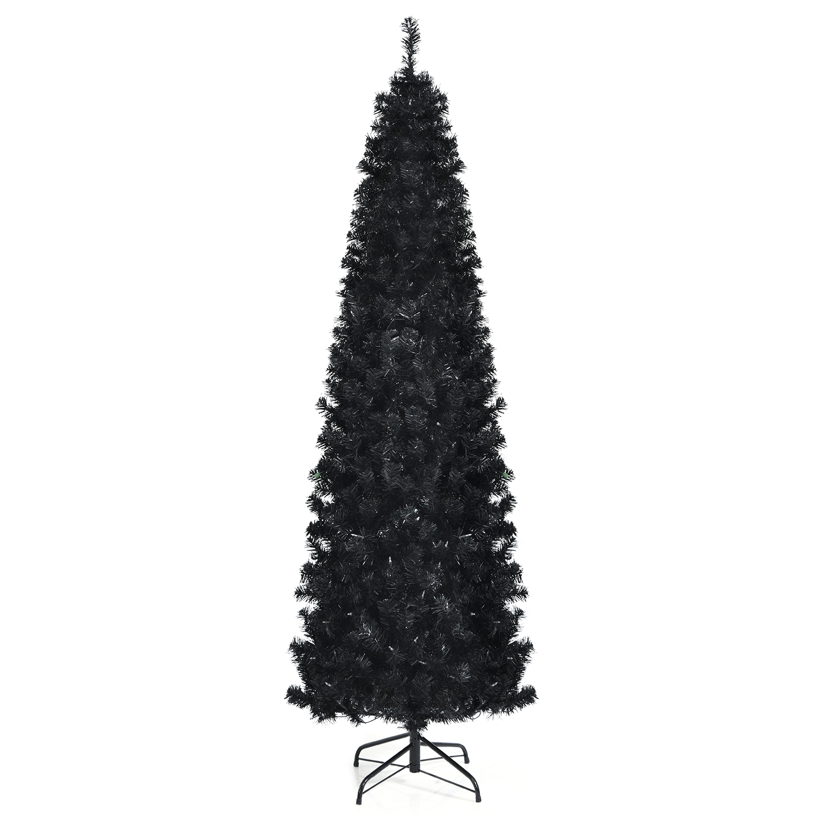 Topbuy 7ft Prelit Tree Hinged Artificial Pencil Tree w/ 818 PVC Branch