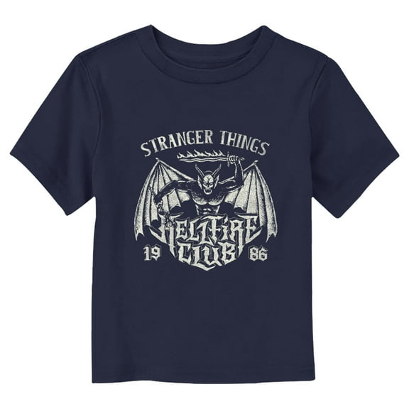 Netflix Toddler's Stranger Things Hellfire Club 1986 Rock Logo Graphic T-Shirt