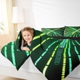thumbnail image 4 of Manfei Green Yellow Lightsaber Bedding Comforter Set,Abstract Geometric Stripe Twin Comforter Sets,Modern Fashion Games Bedding Set For Boys,Ultra Soft Home Decor Reversible,2pcs, 4 of 8