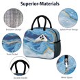 thumbnail image 5 of Insulated Lunch Bag for Women, Floral Print Oxford Fabric Lunch Box, Leakproof Thermal Cooler Tote for Work, School & Picnic, Turquoise Marble Pattern, 5 of 5