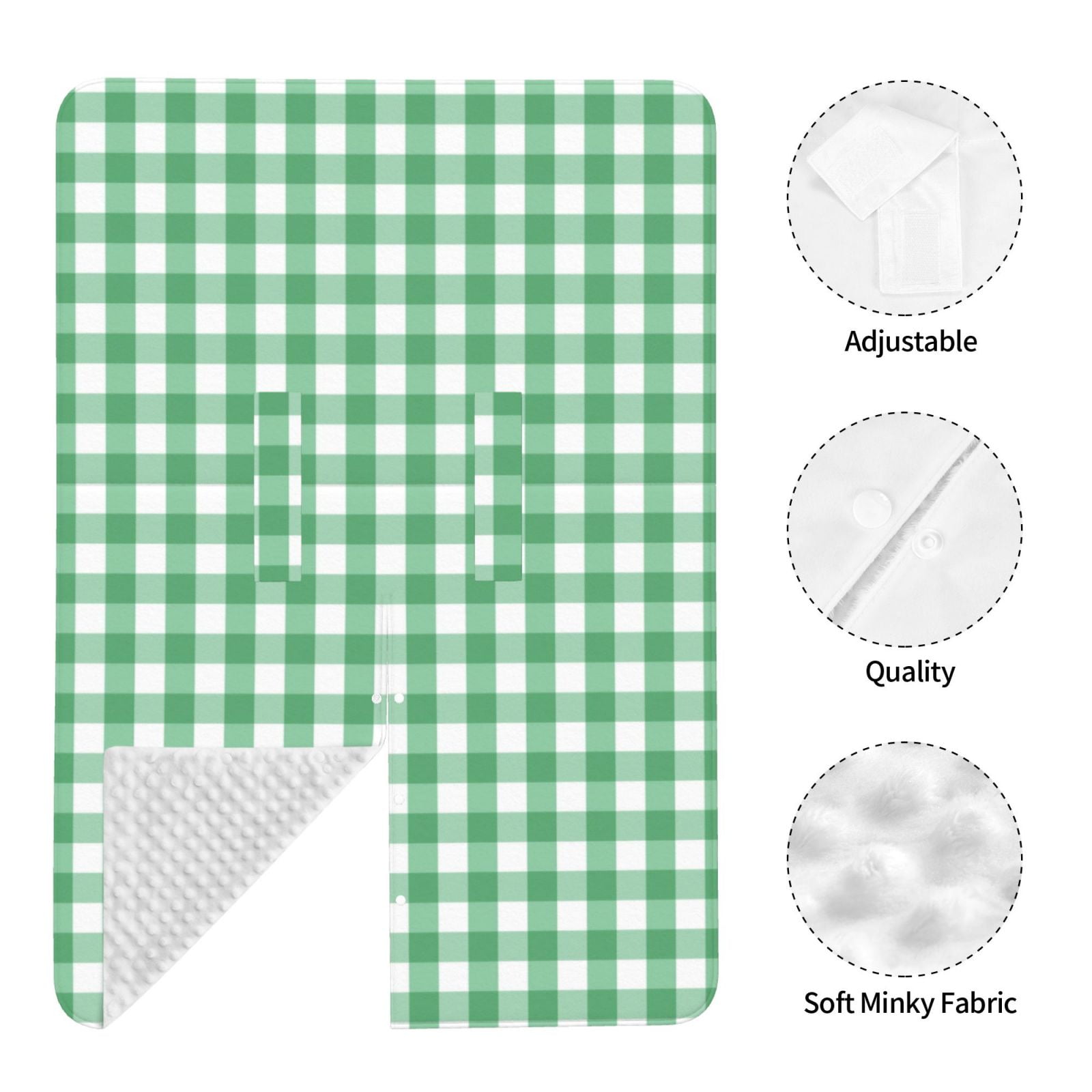 Car Seat Cover Baby - Gingham White green plaids checkered Breathable Infant Car Seat Cover for Baby Carseat, Lightweight Comfort Baby Essentials Must Haves Newborn Stuff for Girl Boy