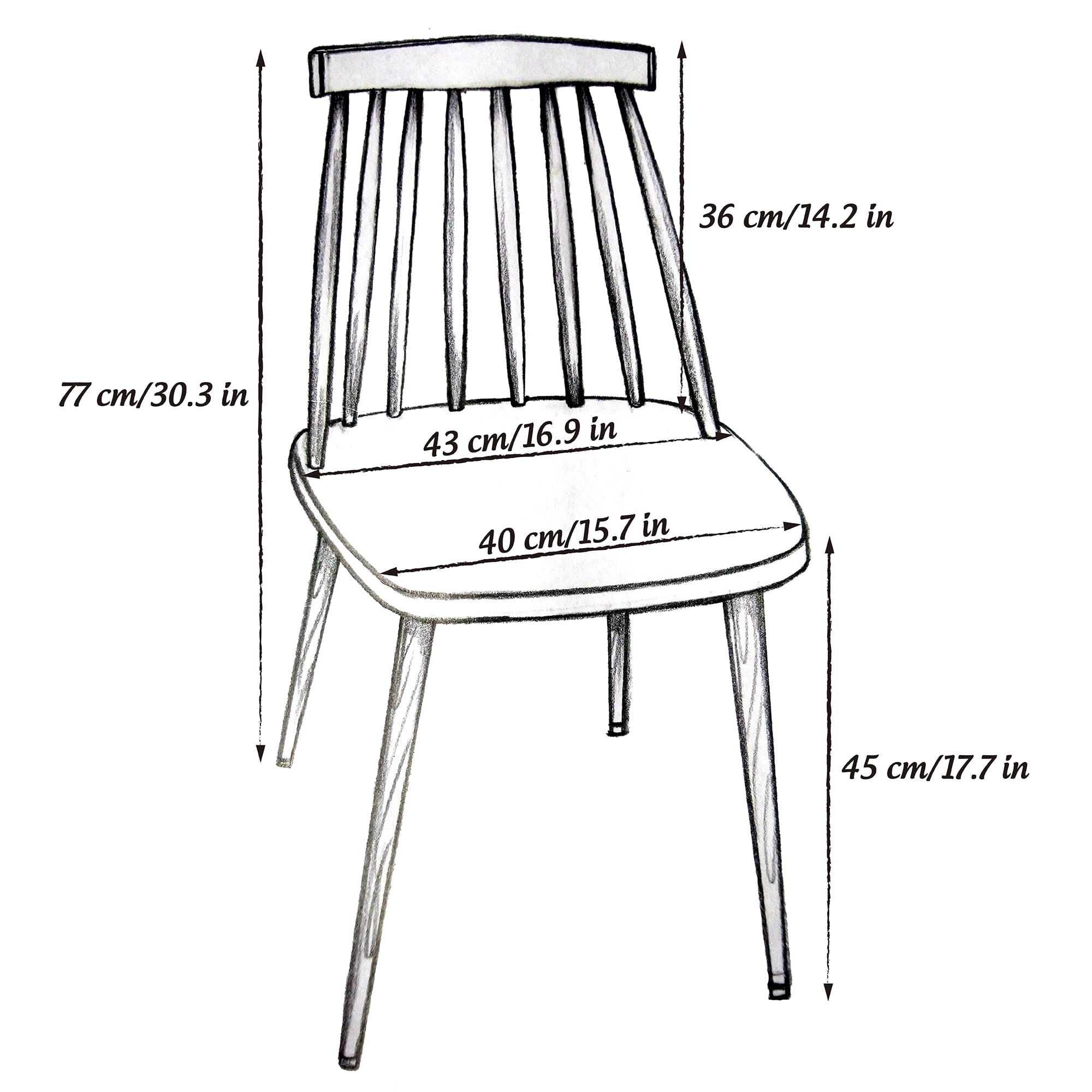 Abble Set of 2 Modern Dining Chairs Indoor Kitchen Chairs -Gray