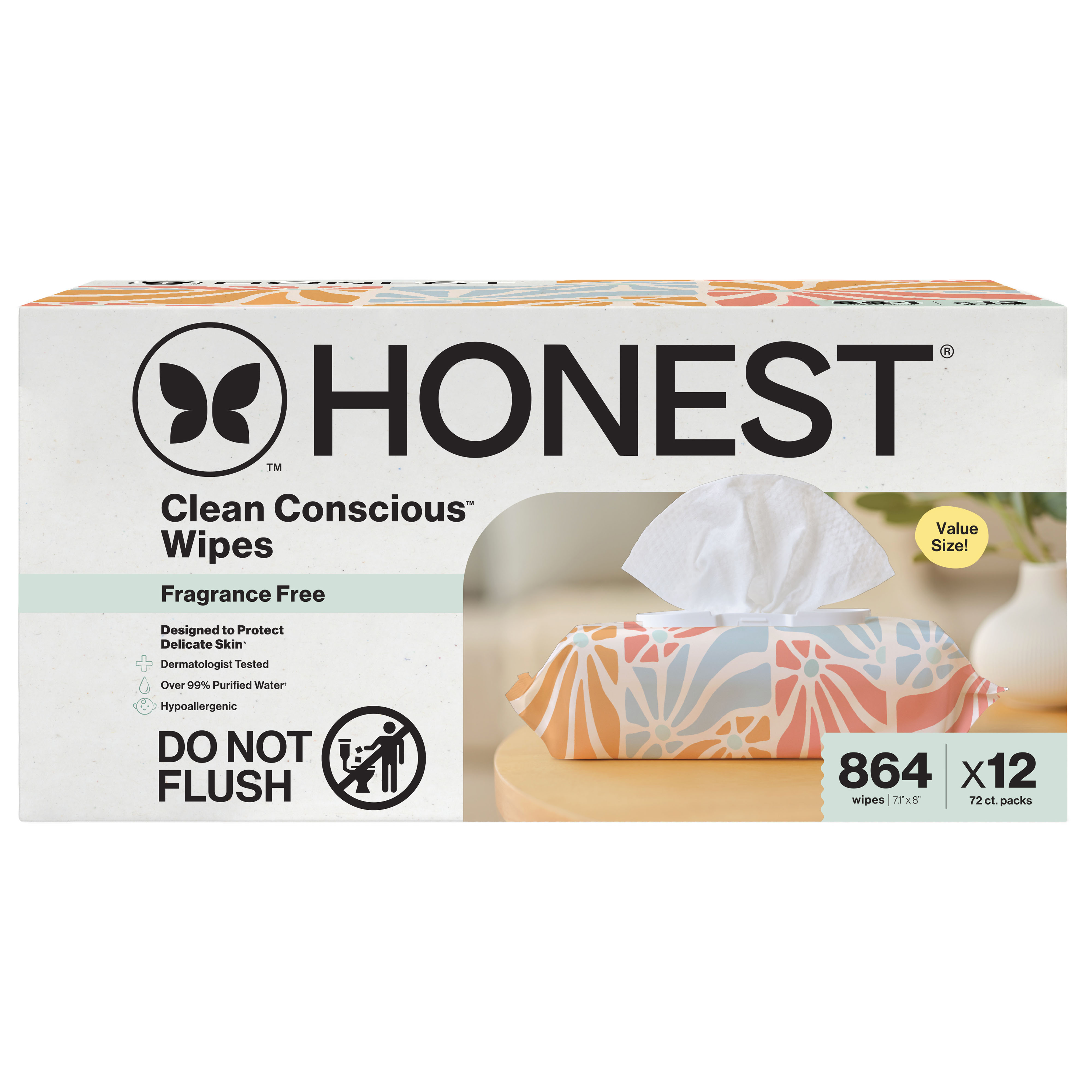 Honest Company Clean Conscious Wipes, Sunburst, 864 Count photo 2