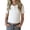 Beige, variant on Girls Peter Pan Collar Top Ribbed Knit Short Sleeve Shirt Ruffled Scalloped Hem Blouse Kids Casual Tee,Size 5-6T