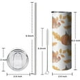 thumbnail image 5 of 20oz Fall Pumpkins Leaves Pattern Skinny Tumblers Stainless Steel Tumbler with Lid and Straw,Vacuum Insulated Double Wall Travel Tumbler Cups with Cleaning Brush for Coffee,Tea, 5 of 6