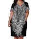 thumbnail image 3 of Vestido holgado de dragón oscuro con flores para mujer traje de manga larga con bolsillos trajes de verano, 3 of 7