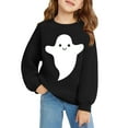 thumbnail image 2 of EnJoCho Playful Print White Hoodie Girls Soft Pullover Halloween Sweatshirt Cute Graphic Casual Streetwear Comfy Tween Lounge Wear, 2 of 7