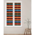 thumbnail image 2 of Window Privacy Film Mexico Striped Stained Glass Window Film Decorative Sun Block Window Cover Red Blue Green Rainbow Colored Stripes Window Clings Static Adhesive Sticker for Bathroom 29.5"x118", 2 of 7