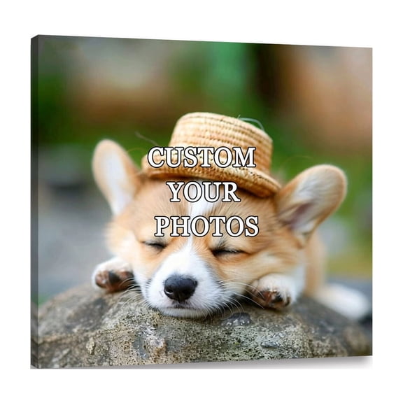 Custom Canvas Prints with Your Photos – Personalized Picture Wall Art Gift for Family, Couples, Pets, Weddings, Bedroom, Home Decor (8x8)