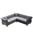 thumbnail image 6 of 83.5" L-Shaped Velvet Sofa, Atumon Oversized Corner Couch for Living Room, Solid Wood 5-Seater Corner Sofas with 3 Pillows for Bedroom, Apartment, Office, Gray, 6 of 10