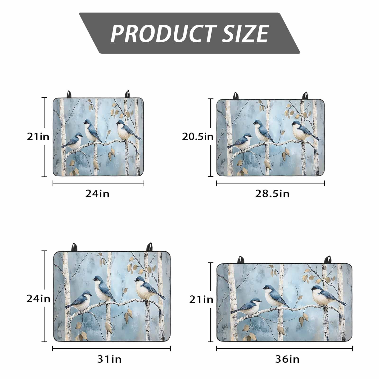 Oil Painting Birds Stove Top Cover for Electric Stove, Heat-proof & Non Slip Glass Top Stove Cover Protector, Vintage Animals Branches Kitchen Flat Cooktop Rubber Mat 31x24 Inches