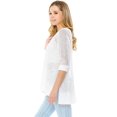 thumbnail image 2 of Lana Roux Women's Juniors Oversize Knit V-Neck Sweater Top (White, S/M), 2 of 3