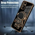 thumbnail image 4 of Compatible with Samsung Galaxy A13 5G Case Astronaut Plating Electroplate Luxury Elegant Case Camera Protector Kickstand Shockproof Protective Corner Back Cover Galaxy A13 5G Case -Black, 4 of 10