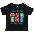 thumbnail image 3 of Inktastic Life Is Better Flip Flops Girls Toddler T-Shirt, 3 of 5