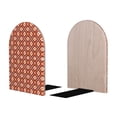 thumbnail image 2 of Lsque 70s Retro Style Printed Wood Bookends,Non-Skid Bookend for Shelves,Heavy Duty Support Bookends,Non-Slip Foam Pads for Office, Home, and Library,1 Pair, 2 of 8
