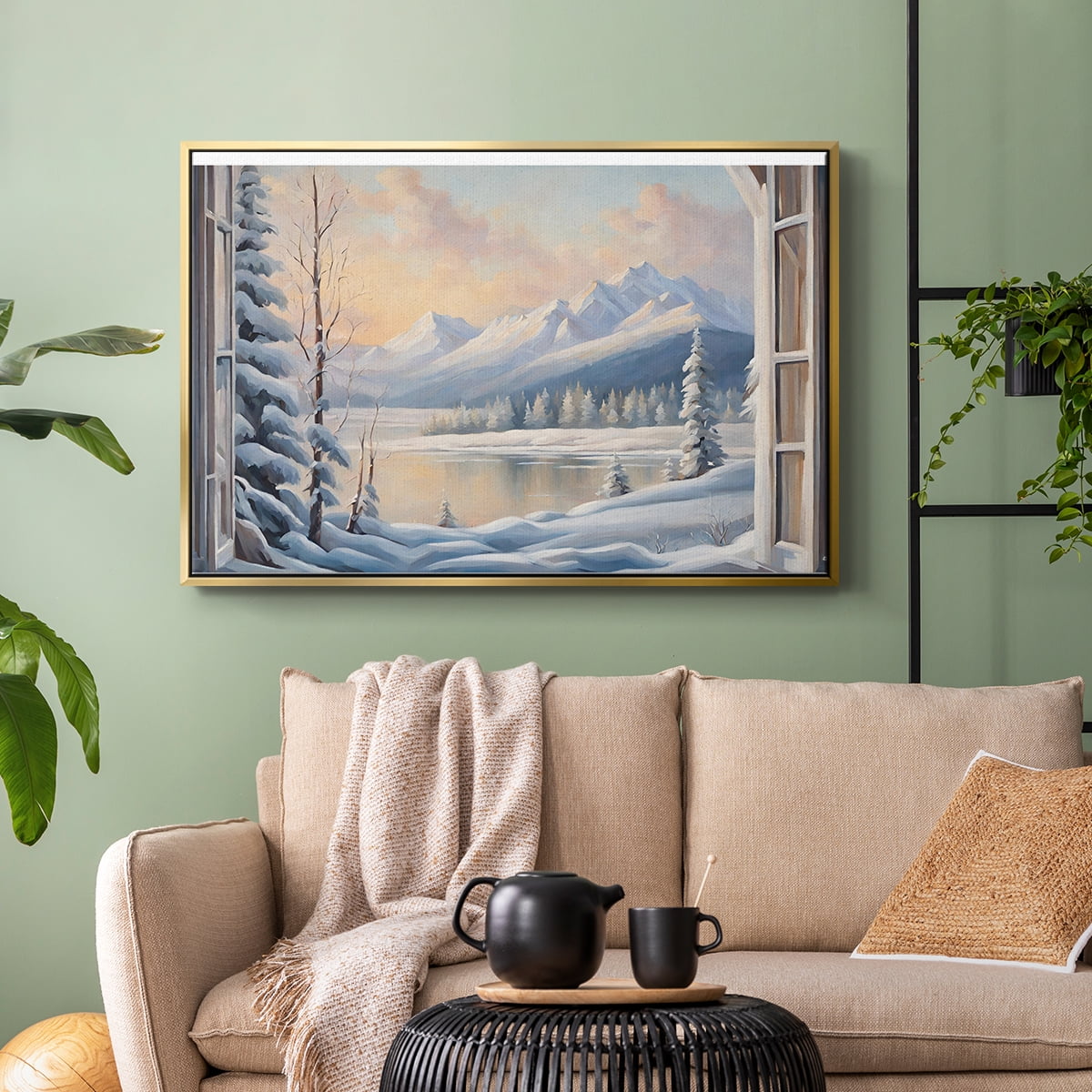 Vintage Landscape-CCXVI By Wexford Home Framed in Gold Wood Gallery Wrapped Canvas 27 in. x 41 in.
