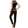 thumbnail image 6 of Fengqque Ladies Sexy Lingerie Solid Color Patent Leather Zipper Punk Uniform Sexy Underwear Jumpsuit, 6 of 9