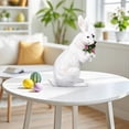 thumbnail image 4 of SLYNSHome Resin Bunny Figurines Spring White Rabbit Statues Easter Decorations for Table Centerpiece Living Room Decor, 4 of 7