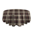 thumbnail image 5 of Black Beige and Red Checkerboard Checkered Pattern Round Tablecloth 60"x60",Wrinkle Wipeable Table Cloth for Kitchen Dining Room Picnic Patio Party, 5 of 6