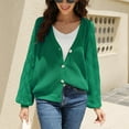 thumbnail image 6 of Knit Sweater Cardigan for Women with Button Long Sleeve V Neck Casual Spring Fall Coat Outerwear Jacket Blouses (S, Green), 6 of 7