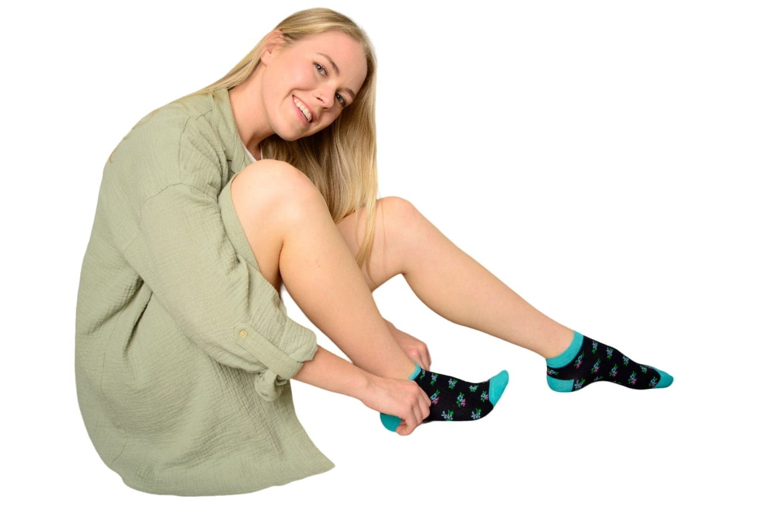 Floral Pattern Ankle Low Cut 1-pair Pack & 4-pair Pack Cotton Socks