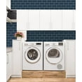 thumbnail image 3 of NextWall Retro Faux Subway Tile Peel and Stick Wallpaper (Navy Blue), 3 of 8