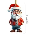 thumbnail image 6 of Dserfhy Christmas Ornament Cartoon Snowman Santa Claus Pendant 2D Acrylic Xmas Tree Hanging Ornament for Tree Home Car Decor, 6 of 8