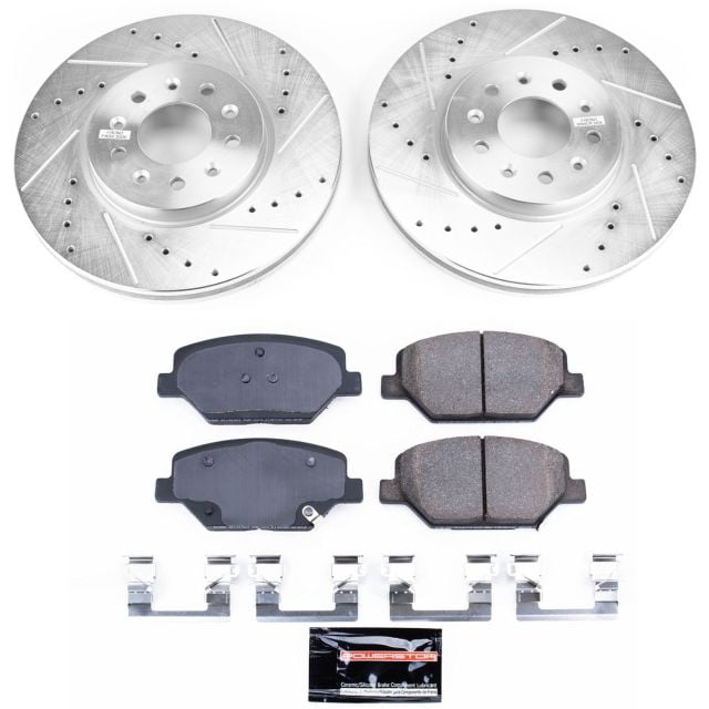 PowerStop Front Z23 Evolution Sport Carbon-Fiber Ceramic Brake Pad and Drilled & Slotted Rotor Kit Fits: BUICK CHEVROLET GMC Select Models K7661