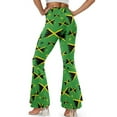 thumbnail image 3 of Xoenoiee Flared Pants Flared Leggings for Women Gym High Waist Leggings Comfortable Yoga Pants High Waist Bootcut Yoga Pants for Workout, Casual, Dancing, XS, Jamaican Flag Green, 3 of 6