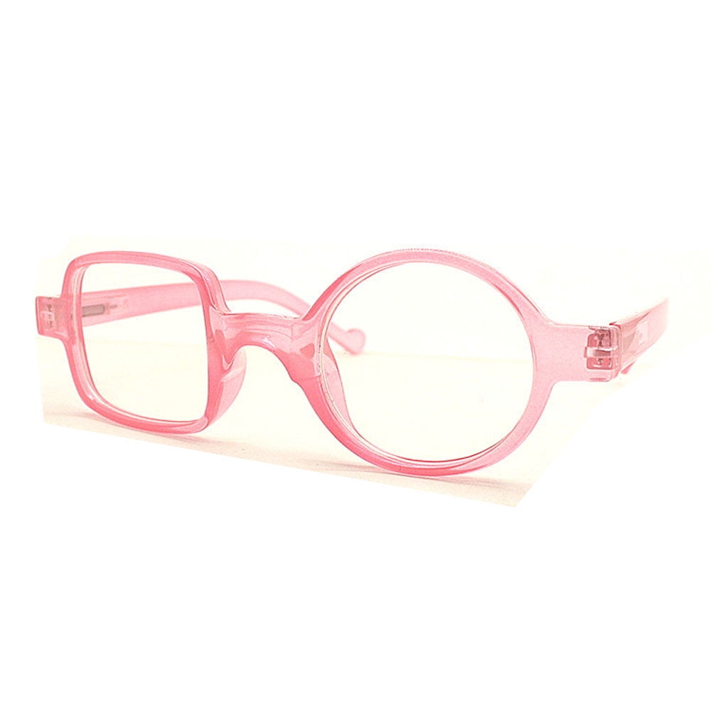3 Pairs of Womens Mens Square Round Reading Glasses 3.5, Pink Designer Spring Hinge Readers +3.50