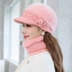 thumbnail image 3 of Gorro, bufanda, guantes, para mujer, de invierno, de terciopelo grueso, resistente al frío, cálido, de punto, de lana, 3 of 6