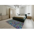 thumbnail image 4 of Ahgly Company Indoor Rectangle Patterned Cadet Blue Green Abstract Area Rugs, Swatch Sample, 4 of 6