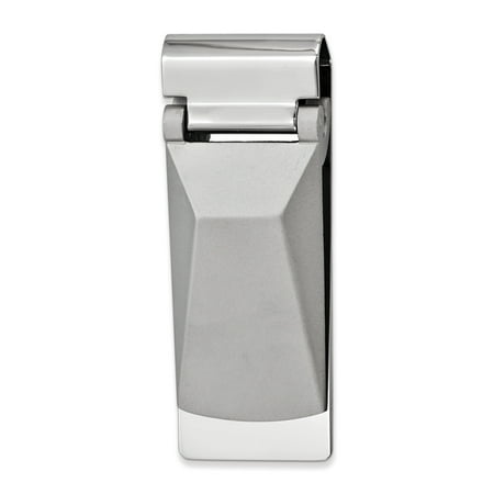 Silver-tone Angled Top Hinged Money Clip