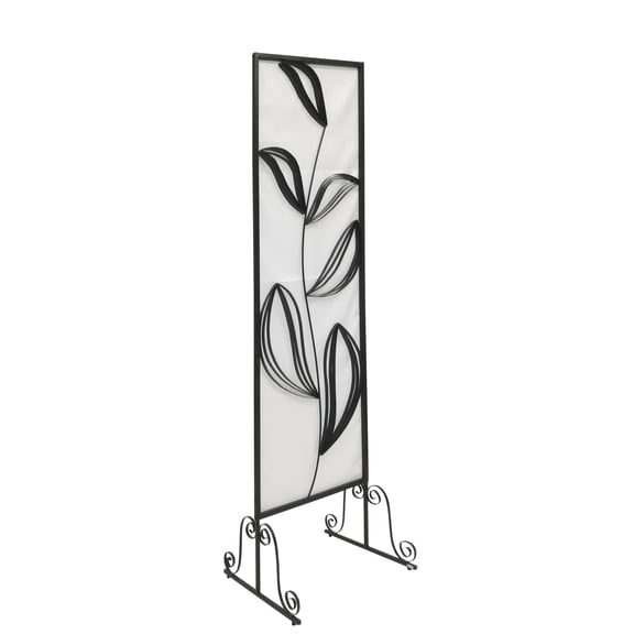 FixtureDisplays® Room Divider Partition Screen Flower White Backdrop Wall Art Decoration Frame Straight Line Room Privacy Screen 10022
