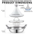 thumbnail image 5 of Cooks Standard Multi-ply Clad Stainless Steel Moroccan Tagine Pot 11 Inch 3.6 Qt, Dual Handles, Clay Pot Alternative for Slow Cooking, with Conical Die-Cast Aluminum & Glass Lid, WhiteCooks Standard, 5 of 8