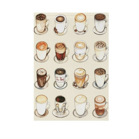 Coffee Lover Garden Flag House Banner 12" x 18" Double Sided Outdoor Yard Decoration