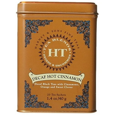 Harney & Sons Decaf Hot Cinnamon  1.4 ounces  20 count tin  Flavored Decaffeinated Black Tea