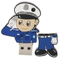 thumbnail image 1 of Disco U de dibujos animados creativo de plástico flexible portátil para Windows 98 / Me / 2000 / XP USB2.0 Policeman 64G, 1 of 14