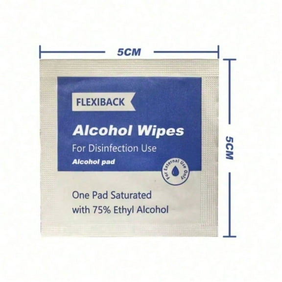 Alcohol wipes, disposable, individually wrapped, 1 box, 100 disinfectant wipes